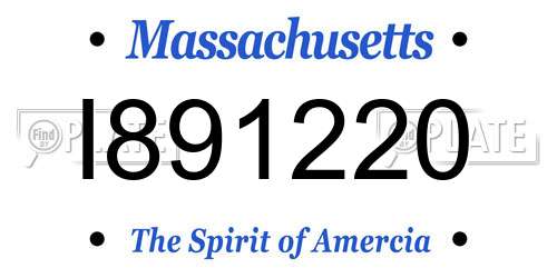 I891220 Massachusetts License Plate