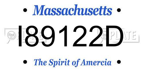I89122D Massachusetts License Plate