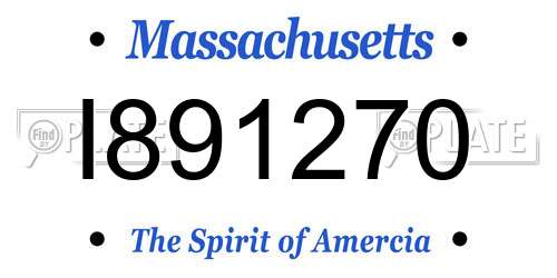 I891270 Massachusetts License Plate