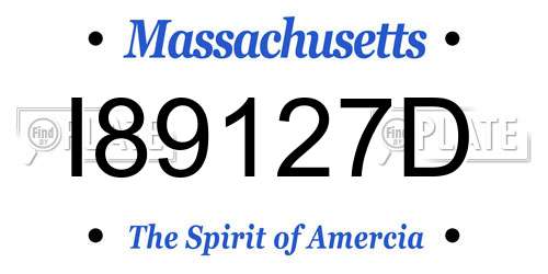 I89127D Massachusetts License Plate
