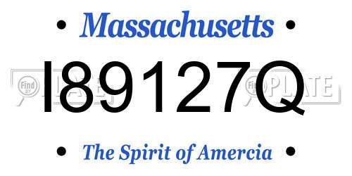 I89127Q Massachusetts License Plate