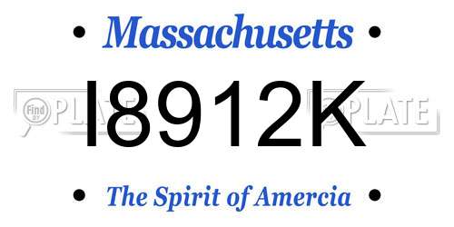 I8912K Massachusetts License Plate