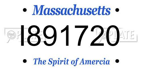 I891720 Massachusetts License Plate