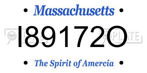 I89172O Massachusetts License Plate
