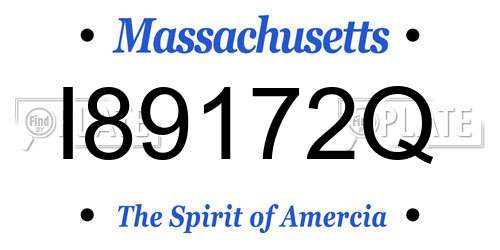I89172Q Massachusetts License Plate