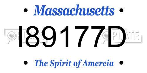 I89177D Massachusetts License Plate
