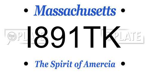 I891TK Massachusetts License Plate