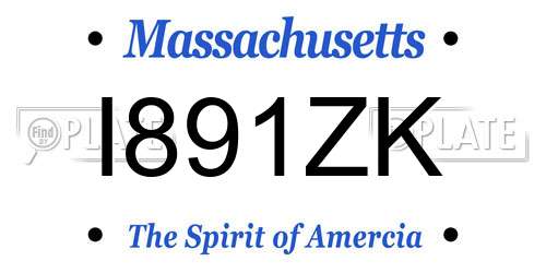 I891ZK Massachusetts License Plate