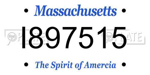 I897515 Massachusetts License Plate