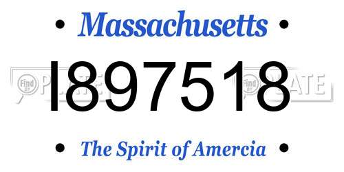 I897518 Massachusetts License Plate