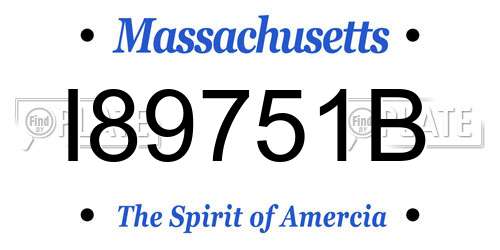 I89751B Massachusetts License Plate
