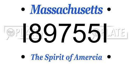 I89755I Massachusetts License Plate