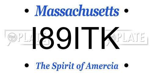 I89ITK Massachusetts License Plate