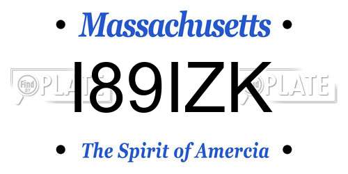 I89IZK Massachusetts License Plate