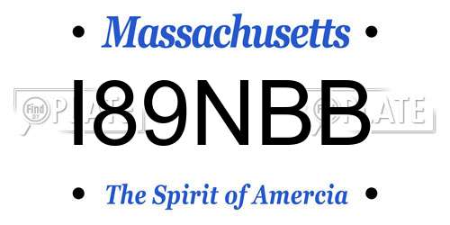 I89NBB Massachusetts License Plate