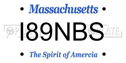I89NBS Massachusetts License Plate