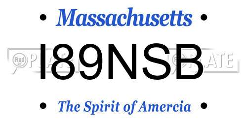 I89NSB Massachusetts License Plate