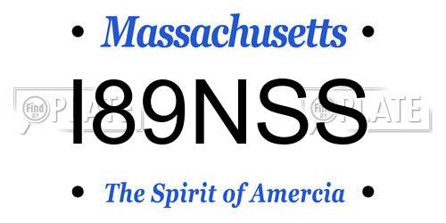 I89NSS Massachusetts License Plate