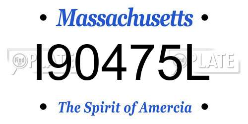 I90475L Massachusetts License Plate