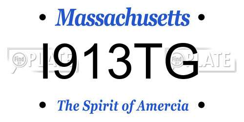 I913TG Massachusetts License Plate