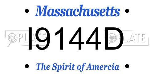 I9144D Massachusetts License Plate