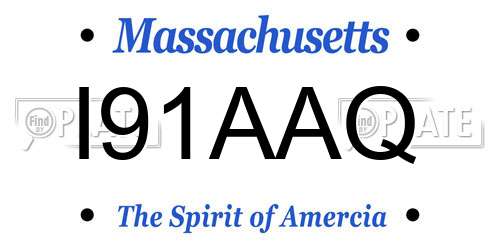I91AAQ Massachusetts License Plate
