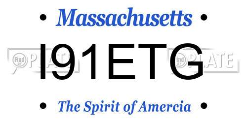 I91ETG Massachusetts License Plate