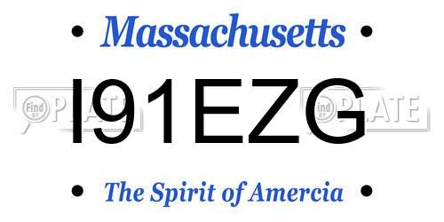 I91EZG Massachusetts License Plate