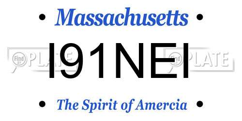 I91NEI Massachusetts License Plate