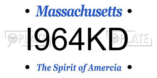 I964KD Massachusetts License Plate