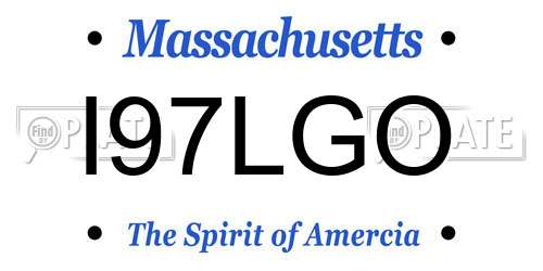I97LGO Massachusetts License Plate