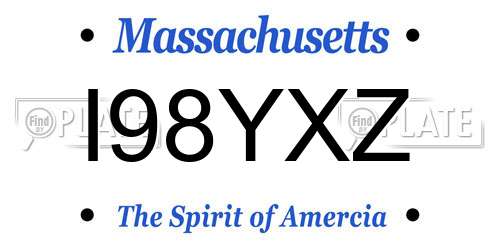 I98YXZ Massachusetts License Plate
