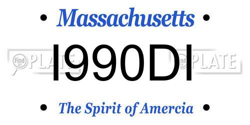 I990DI Massachusetts License Plate