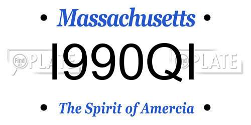 I990QI Massachusetts License Plate