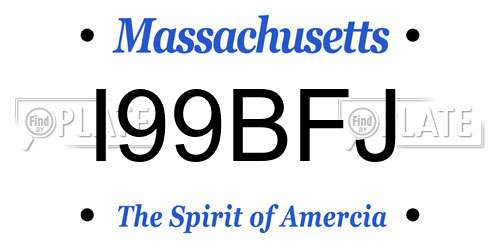 I99BFJ Massachusetts License Plate