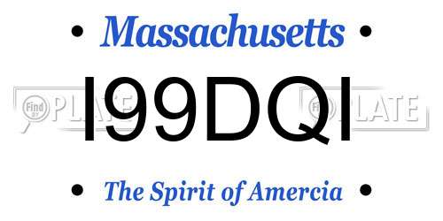 I99DQI Massachusetts License Plate