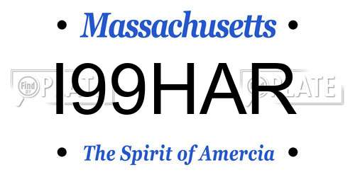 I99HAR Massachusetts License Plate