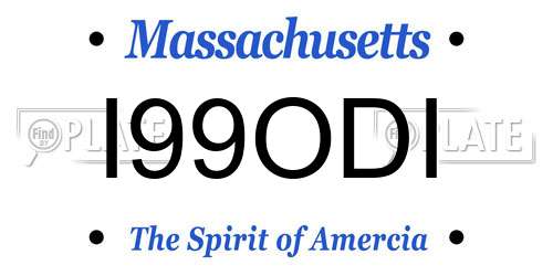 I99ODI Massachusetts License Plate