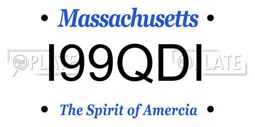 I99QDI Massachusetts License Plate
