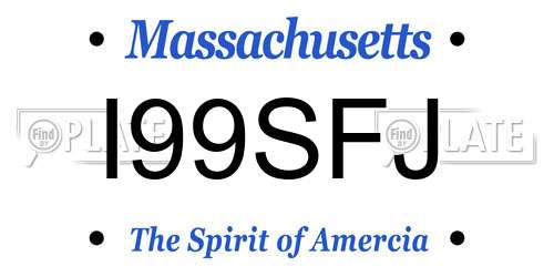 I99SFJ Massachusetts License Plate