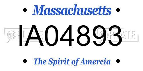 IA04893 Massachusetts License Plate