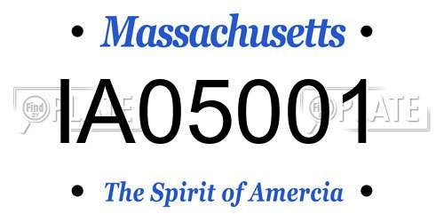 IA05001 Massachusetts License Plate
