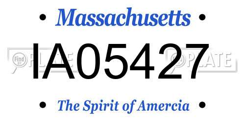 IA05427 Massachusetts License Plate
