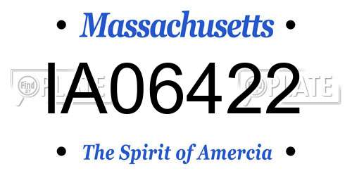 IA06422 Massachusetts License Plate