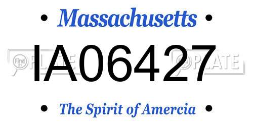IA06427 Massachusetts License Plate