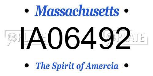 IA06492 Massachusetts License Plate