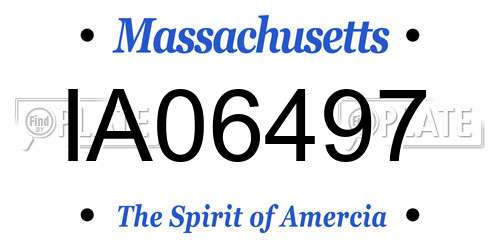 IA06497 Massachusetts License Plate