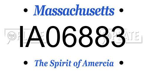 IA06883 Massachusetts License Plate