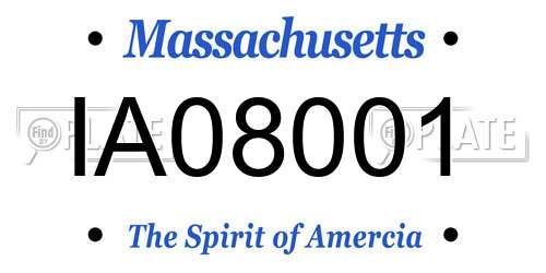 IA08001 Massachusetts License Plate
