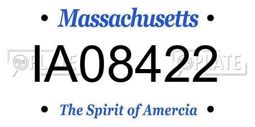 IA08422 Massachusetts License Plate